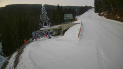 Modrá sjezdovka - dojezd k lanové dráze