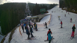 Modrá sjezdovka - dojezd k lanové dráze