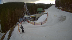 Modrá sjezdovka - dojezd k lanové dráze