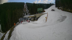 Modrá sjezdovka - dojezd k lanové dráze