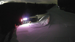 Modrá sjezdovka - dojezd k lanové dráze