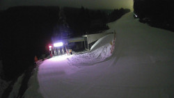 Modrá sjezdovka - dojezd k lanové dráze