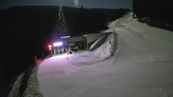 Modrá sjezdovka - dojezd k lanové dráze