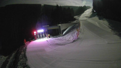 Modrá sjezdovka - dojezd k lanové dráze