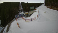 Modrá sjezdovka - dojezd k lanové dráze