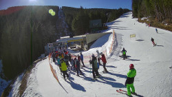 Modrá sjezdovka - dojezd k lanové dráze