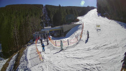 Modrá sjezdovka - dojezd k lanové dráze