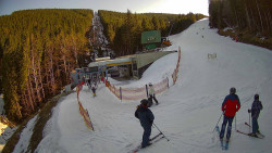 Modrá sjezdovka - dojezd k lanové dráze