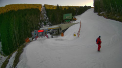 Modrá sjezdovka - dojezd k lanové dráze