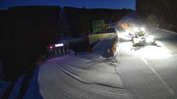 Modrá sjezdovka - dojezd k lanové dráze