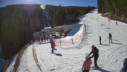 Modrá sjezdovka - dojezd k lanové dráze