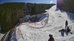 Modrá sjezdovka - dojezd k lanové dráze