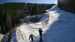 Modrá sjezdovka - dojezd k lanové dráze