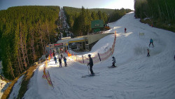 Modrá sjezdovka - dojezd k lanové dráze