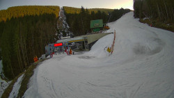 Modrá sjezdovka - dojezd k lanové dráze