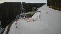 Modrá sjezdovka - dojezd k lanové dráze