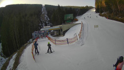 Modrá sjezdovka - dojezd k lanové dráze