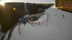 Modrá sjezdovka - dojezd k lanové dráze