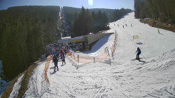 Modrá sjezdovka - dojezd k lanové dráze