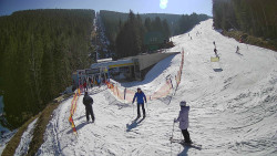 Modrá sjezdovka - dojezd k lanové dráze