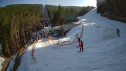 Modrá sjezdovka - dojezd k lanové dráze