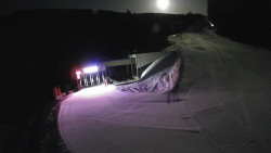 Modrá sjezdovka - dojezd k lanové dráze