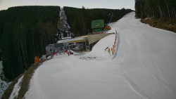 Modrá sjezdovka - dojezd k lanové dráze