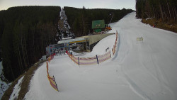 Modrá sjezdovka - dojezd k lanové dráze