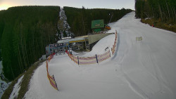 Modrá sjezdovka - dojezd k lanové dráze