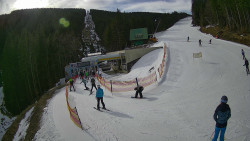 Modrá sjezdovka - dojezd k lanové dráze