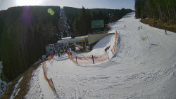 Modrá sjezdovka - dojezd k lanové dráze