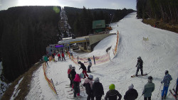 Modrá sjezdovka - dojezd k lanové dráze