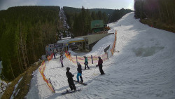 Modrá sjezdovka - dojezd k lanové dráze