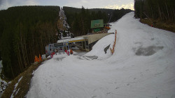 Modrá sjezdovka - dojezd k lanové dráze