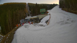 Modrá sjezdovka - dojezd k lanové dráze