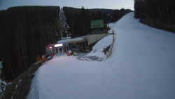 Modrá sjezdovka - dojezd k lanové dráze