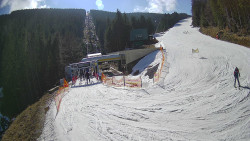 Modrá sjezdovka - dojezd k lanové dráze