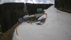 Modrá sjezdovka - dojezd k lanové dráze