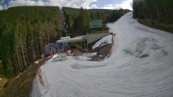 Modrá sjezdovka - dojezd k lanové dráze