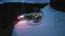 Modrá sjezdovka - dojezd k lanové dráze