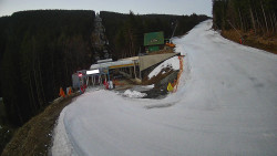 Modrá sjezdovka - dojezd k lanové dráze