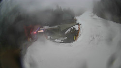 Modrá sjezdovka - dojezd k lanové dráze