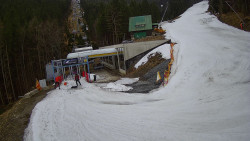 Modrá sjezdovka - dojezd k lanové dráze