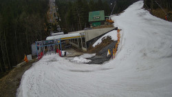 Modrá sjezdovka - dojezd k lanové dráze