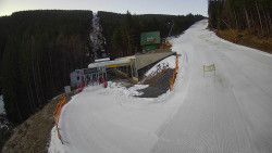 Modrá sjezdovka - dojezd k lanové dráze