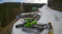 Modrá sjezdovka - dojezd k lanové dráze