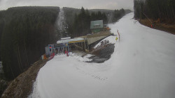 Modrá sjezdovka - dojezd k lanové dráze