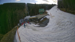 Modrá sjezdovka - dojezd k lanové dráze