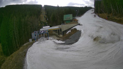 Modrá sjezdovka - dojezd k lanové dráze