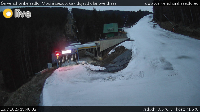 Červenohorské sedlo - Modrá sjezdovka - dojezd k lanové dráze - 23.3.2026 v 18:40